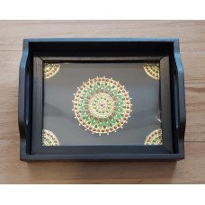 Tray with Tanjore Design Inlaid 8x10 inches (Wooden)